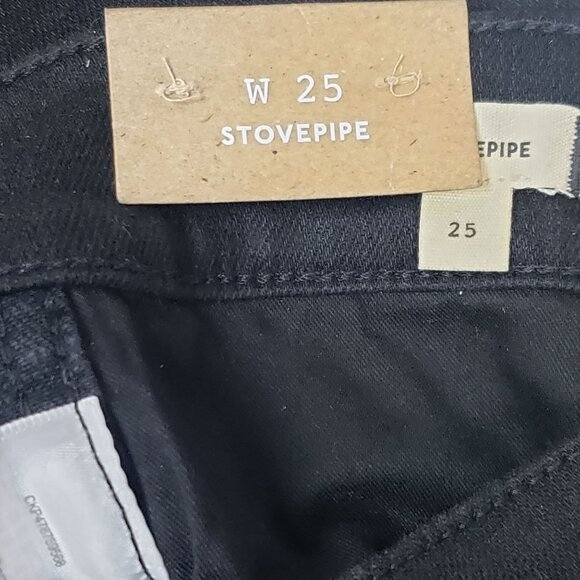 Madewell Stovepipe High-Rise Jeans Women's Size 25 in Black Rinse Wash MSRP $138 - Picture 3 of 16